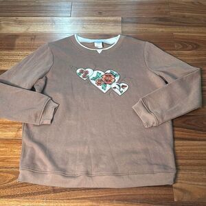 Vintage comfort corner 90s grandma heart‎ embroidered sweatshirt